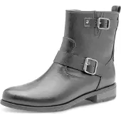 Marco Tozzi Stiefelette, Blockabsatz, Bikerboots mit Zierschnalle und verstellbarer Schnalle