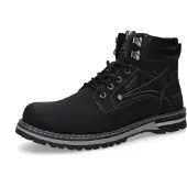 Dockers Schnürboots BY GERLI, Herren, Gr. 43, Textil, schwarz, Lederimitat, Schuhe Schnürboots, Winterboots, Workerboots mit Profilsohle