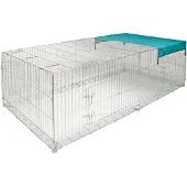 Kerbl Freilaufgehege Kleintiere mit Ausbruchsperre 230x115x70 cm Chrom
