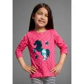 Kidsworld Langarmshirt "für kleine Mädchen" Langarm, Basic-Passform, bedruckt, Rundhalsausschnitt