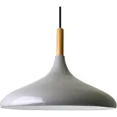 Bamyum Pendelleuchte I Champion I Holz Esstisch Grau Ø35 cm Metall E27 Lampe