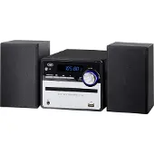Trevi HCX 10F6, Home-Audio-Minisystem, Schwarz, Silber, Vorderseite, 20 W, DAB, DAB+, FM, PLL, Digital