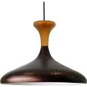 Bamyum Champion Pendelleuchte aus Holz, 35 cm Hängelampe Metall E27 Moderne, Skandinavisch Pendellampe für Schlafzimmer Wohnzimmer Esstisch Lampe - Teuton