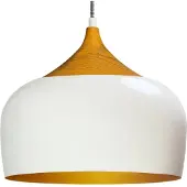 Bamyum Pendelleuchten Metall Lampe Weiß Holzfarbe Deckenlampe Vintage Industrial