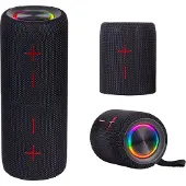 Trevi XR 8A44 DOUBLE, 20 W, Kabellos, USB Typ-C, Tragbarer Stereo-Lautsprecher, Schwarz, Zylinder