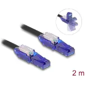 DeLOCK - Netzwerkkabel - RJ-45 (M) gewinkelt zu RJ-45 (M) gewinkelt - 2 m - 6 mm - UTP - CAT 6 - halogenfrei - Schwarz