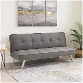 HTI Klappsofa Milena Grau 180x94x80 cm mit Gästebettfunktion, robust & gesteppt