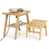 Coast Duschhocker - Bambus - Max. 150 kg - 2-tlg.