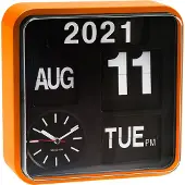 Karlsson - Wanduhr Mini Flip - Orange/Schwarz - 24x24x10cm