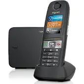Gigaset E630 DECT Etanche et Antichoc Base+combiné, Analoges/DECT-Telefon, Kabelloses Mobilteil, Freisprecheinrichtung, 200 Eintragungen, SMS (Kurznachrichtendienst), Schwarz