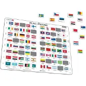Larsen Kinder Rahmenpuzzle Flaggen mit einzigartigen Stanzungen 36,5 x 28,5 cm