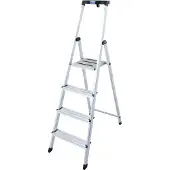Krause 126320 Stufen-Stehleiter Safety Alu-Leiter. 4 Stufen
