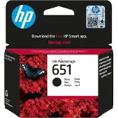 HP 651 Black Original Ink Advantage Cartridge, Standardertrag, Schwarz, Tinte auf Pigmentbasis, 1 Stück(e), 600 Seiten