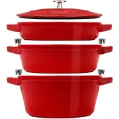 Zwilling STAUB LA COCOTTE - Gemischtes Set - Kirsche (Obst) - Gusseisen - Emaille - Rot - Gusseisen