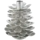 Bizzotto Weihnachtsdekorationen P.CANDELA1P PINEAL ARGENTO H14 damen