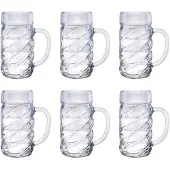 Ich-zapfe Biergläser Set 6er Diamond 1 Liter Klar Glas