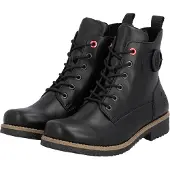 Rieker Damen Stiefelette flacher Schnürstiefel mit Riemen und Schnalle 73520, Größe:38 EU, Farbe:Schwarz