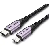 Vention TACVF, Schwarz, Violett, USB C, Lightning, 1 m, Männlich, Männlich