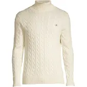 Gant für Herren. 8050607 Beigefarbener Strickpullover mit Achten (XL), Lässig, Baumwolle