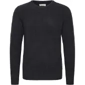 Casual Friday klassischer CFHeine Herren Grobstrickpullover mit Label-Detail Strickpullover 20505605-194013 Blau