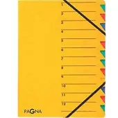 Pagna Dokumentenmappe Easy, DIN A4, Gummizugverschluss, 12-teilig, gelb