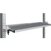 Manuflex Neigbare Ablagekonsole, für Reihe Universal oder Profi, Nutztiefe 195 mm, für Tischbreite 1500 mm, alusilber
