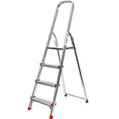 SZ Metall Alustufenstehleiter, belastbar bis 150 kg, 4 Stufen