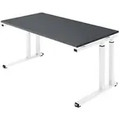 Schäfer Shop Schreibtisch SET UP, C-Fußgestell, 1600x800, graphit/weiß
