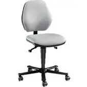 BIMOS Labordrehstuhl LEANOS 9133, mit Rollen, Kunstleder, grau