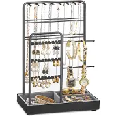Songmics Schmuckständer Metallrahmen Geschenkidee schwarz JJS021B01