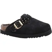 Scholl Clog Damen Benny Wildleder Fell Black-Schuhgröße 37