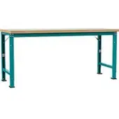 Manuflex Werkbank Profi Spezial, Tischplatte Kunststoff, 2000 x 700 mm, wasserblau