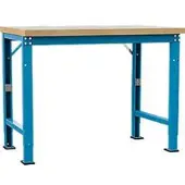 Manuflex Werkbank Profi Spezial, Tischplatte Kunststoff, 1250 x 700 mm, lichtblau
