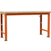 Manuflex Werkbank Profi Spezial, Tischplatte Kunststoff, 1750 x 700 mm, rotorange