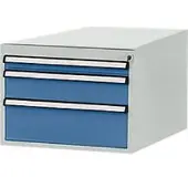 Manuflex Schubladen-Unterbauten, für Werkbank Profi Tiefe 700 mm, lichtgrau/brillantblau