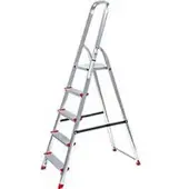 SZ Metall Alustufenstehleiter, belastbar bis 150 kg, 5 Stufen