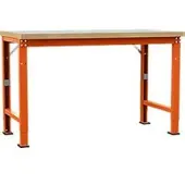 Manuflex Werkbank Profi Spezial, Tischplatte Kunststoff, 1500 x 700 mm, rotorange