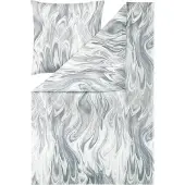 Estella Mako Jersey Bettwäsche 135x200 Klaas grau Marmor Flammen 6367-810