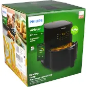 Philips Airfryer Essential, Heißluftfriteuse, App-Steuerung, 0.8 kg, Touchscreen, Schwarz (HD9255/90)