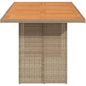 vidaXL Gartentisch mit Akazienholz-Platte 190x80x74 cm Poly Rattan