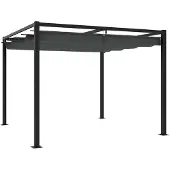 vidaXL Gartenpavillon mit Ausziehbarem Dach Anthrazit 3x3 m Stahl