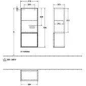 Villeroy & Boch V&B Seitenschrank FINION 418x936x270mm Ans L Regal wh ma anthr. m