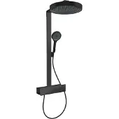 Hansgrohe Rainfinity Showerpipe 360 1jet mit ShowerTablet 350, Brauseset mit Thermostat, Durchmesser 36 cm, Mattschwarz