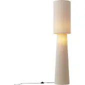 QAZQA Japandi Stehleuchte Beige Teddy STOff 2 Lichter Trompet