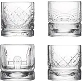 La Rochère Whiskyglas LA ROCHÈRE FRANCE "Whiskybecher Dandy 300 ml 4er Set transparent", bunt (transparent), 4 tlg., Glas, Trinkgefäße, Whiskyglas