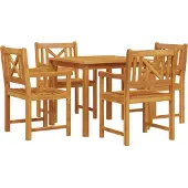 vidaXL Garten Essgruppe 5 stk. Braun Massivholz Akazie