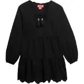 Superdry für Damen. W8011914A Broderie kurzes Kleid schwarz (M), Lässig, Synthetisch, Langarm