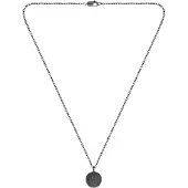 BOSS Kette mit Anhänger "DOUBLE B COIN", schwarz, Halsketten, Edelstahl, L: 70 B: 2mm, Kette mit Anhänger, B:2mm