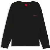 HUGO Langarmshirt regular fit, Rundhals, kontrastfarbener Print