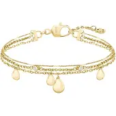 BOSS Dreireihiges Armband in Goldfarbe mit Tropfenanhängern Grösse ONESI